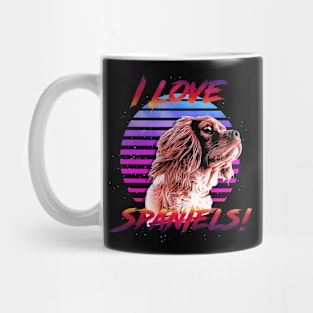 I Love Spaniels Retrowave Outrunner Mug